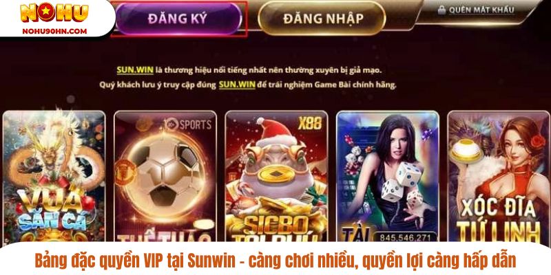 Bảng đặc quyền VIP tại Sunwin – càng chơi nhiều, quyền lợi càng hấp dẫn