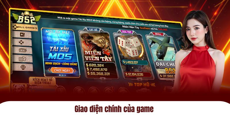 Giao diện chính của game 